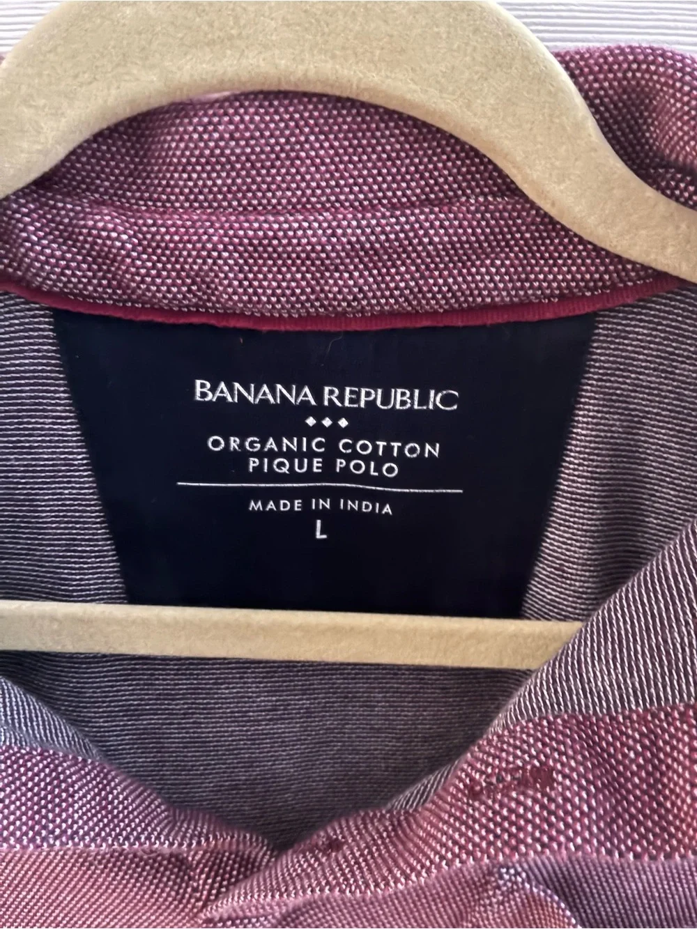Banana Republic Men's Maroon Short-Sleeve Polo with Chest Pocket